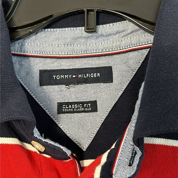 Men’s Tommy Hilfiger Blue & Red Striped Classic Fit Long Sleeve Pullover Size L - Picture 5 of 7